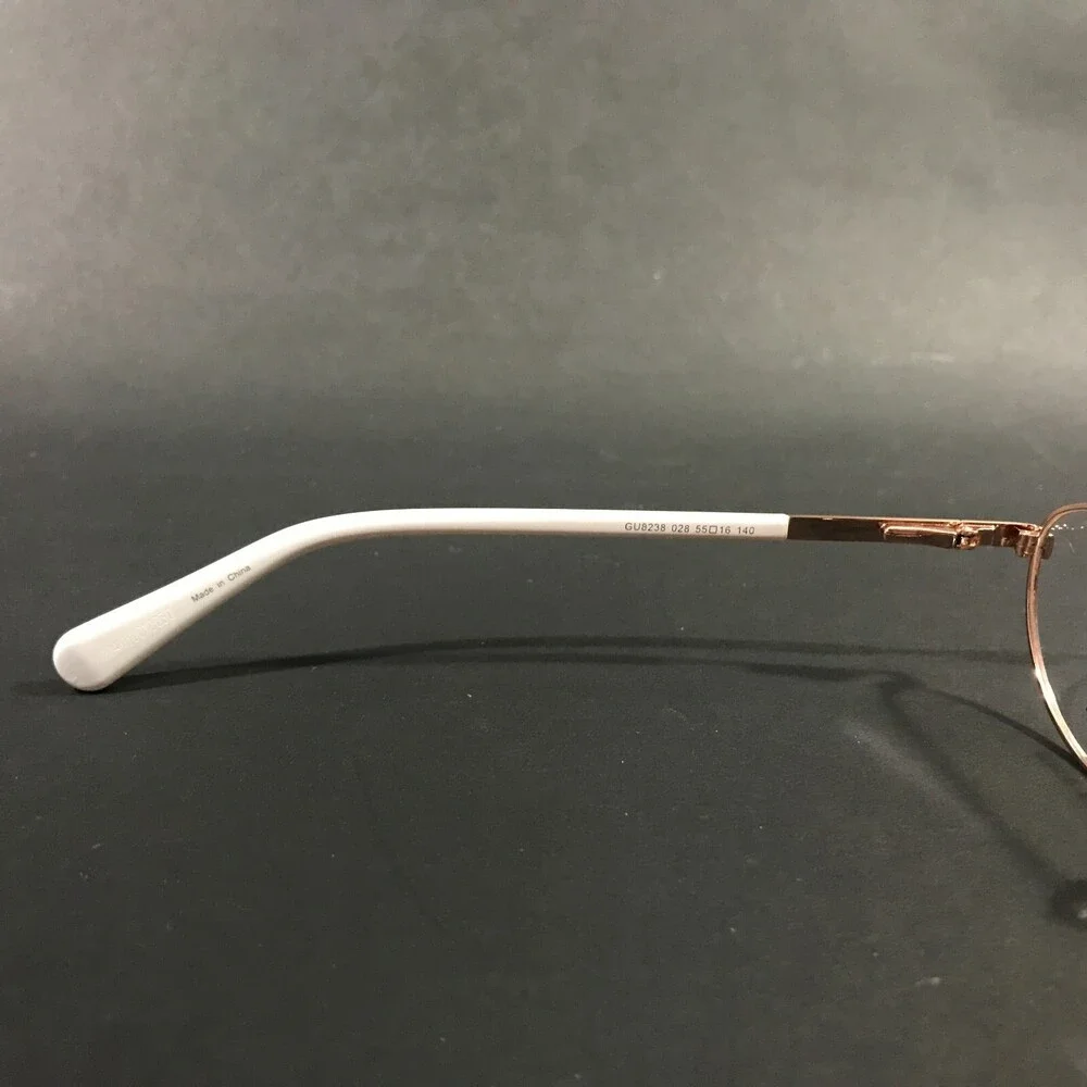 Guess Eyeglasses Frames GU8238 028 White Pink Rose Gold Round Cat Eye 55-16-140